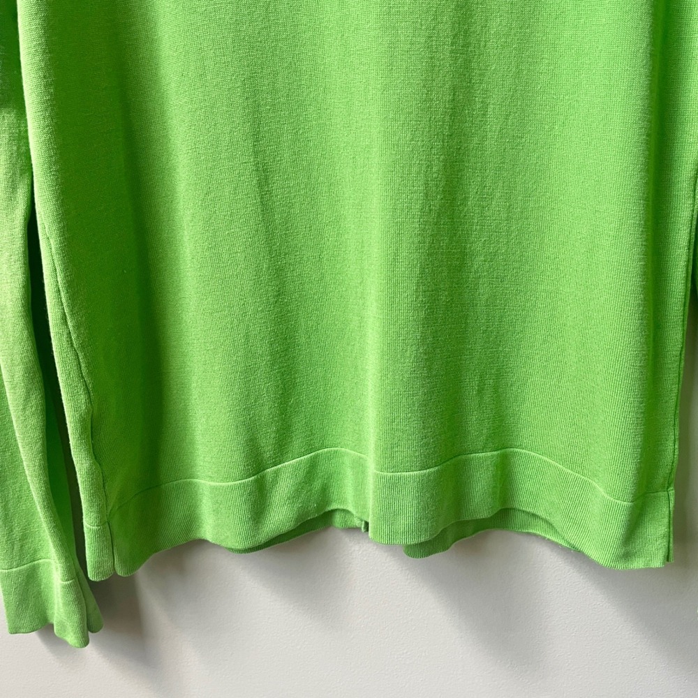 Vintage Cardigan Sweater Women's Small Silk Blend Lime Green Knit Retro Y2K - Picture 8 of 12